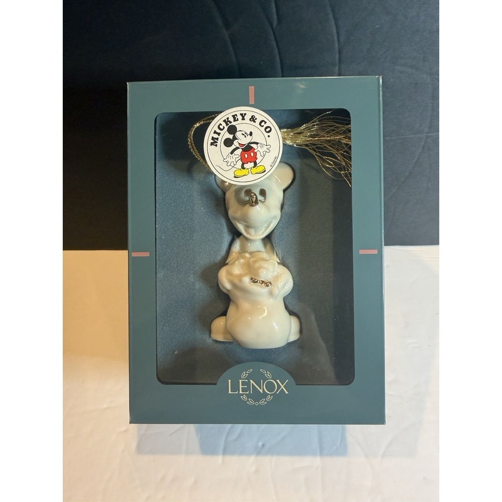 Lenox Disney Mickey Mouse Ho Ho Ho 1997 Porcelain Christmas Ornament 3" NIB